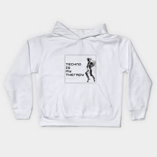 techno is my therapy Kids Hoodie